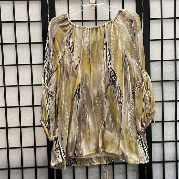 Due Per Due Sheer Silk Blouse with Camisole, SZ 16 - Picture 6 of 10